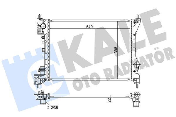 KALE OTO RADYATÖR 351280 Soğutma Sistemi Su Soğutucu & Parçaları - FIAT DOBLO Minibüs/Otobüs (263_) uyumlu