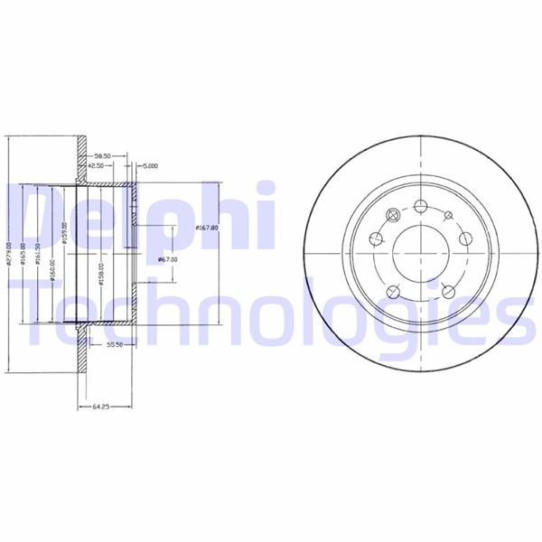 DELPHI BG2240 Fren Sistemleri Fren Diski - MERCEDES-BENZ HECKFLOSSE (W110) uyumlu