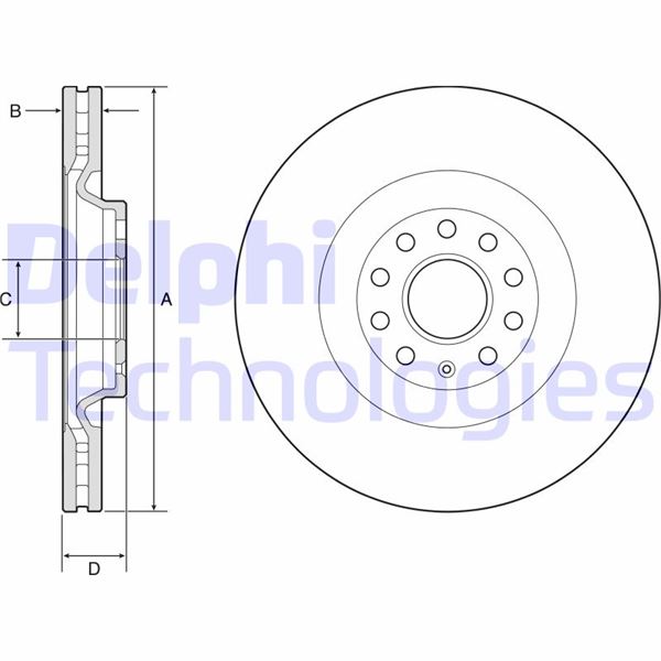 DELPHI BG9202C Fren Sistemleri Fren Diski - AUDI TT (8J3) uyumlu