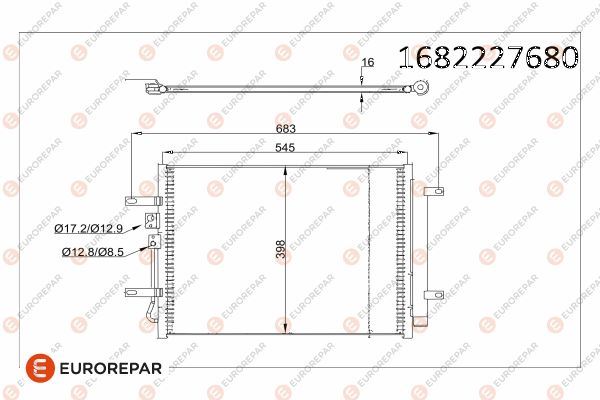 EUROREPAR 1682227680 İklimlendirme Sistemi Klima Radyatörü - HYUNDAI IONIQ (AE) uyumlu