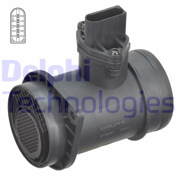 DELPHI AF10260-12B1 Motor Hava Kütle Ölçer (MAF Sensörü) - VW TRANSPORTER T4 Minibüs/Otobüs (70B, 70C, 7DB, 7DK, 70J, 70K, uyumlu
