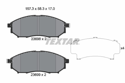 TEXTAR 2369803 Fren Sistemleri Fren Balatası - NISSAN PATHFINDER III (R51) uyumlu