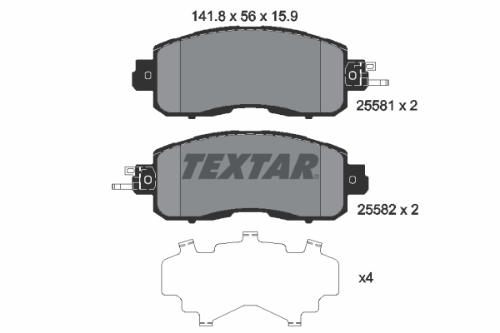 TEXTAR 2558101 Fren Sistemleri Fren Balatası - NISSAN LEAF (ZE0) uyumlu
