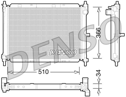 DENSO DRM46038 Soğutma Sistemi Su Soğutucu & Parçaları - NISSAN NOTE (E11, NE11) uyumlu