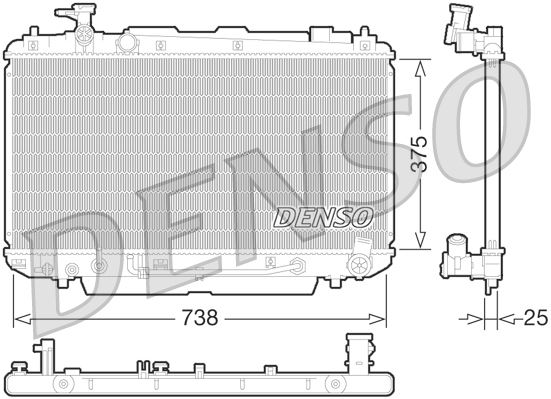 DENSO DRM50065 Soğutma Sistemi Su Soğutucu & Parçaları - TOYOTA RAV 4 II (_A2_) uyumlu