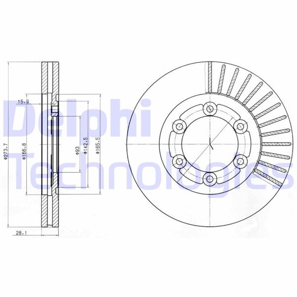 DELPHI BG4105 Fren Sistemleri Fren Diski - MAZDA E Platform şasi (SD1) uyumlu