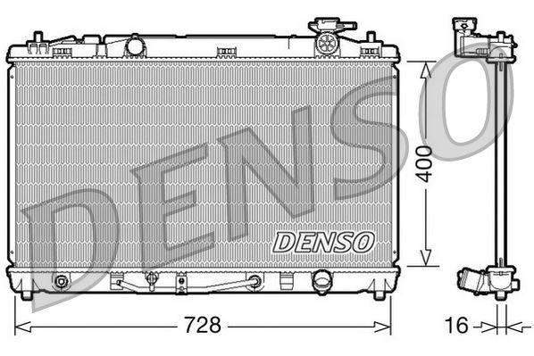 DENSO DRM50042 Soğutma Sistemi Su Soğutucu & Parçaları - TOYOTA CAMRY Sedan (_V4_) uyumlu