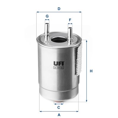 UFI 24.147.00 Yakıt Sistemi Yakıt Filtresi - RENAULT SCÉNIC III (JZ0/1_) uyumlu
