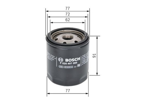 BOSCH F 026 407 085 Motor Yağ Filtresi - MAZDA CX-7 (ER) uyumlu