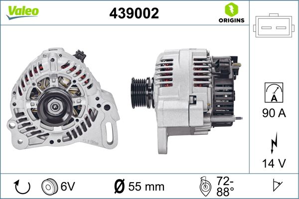 VALEO 439002 Elektrik Sistemi Alternatör - VW PASSAT B3/B4 (3A2, 35I) uyumlu