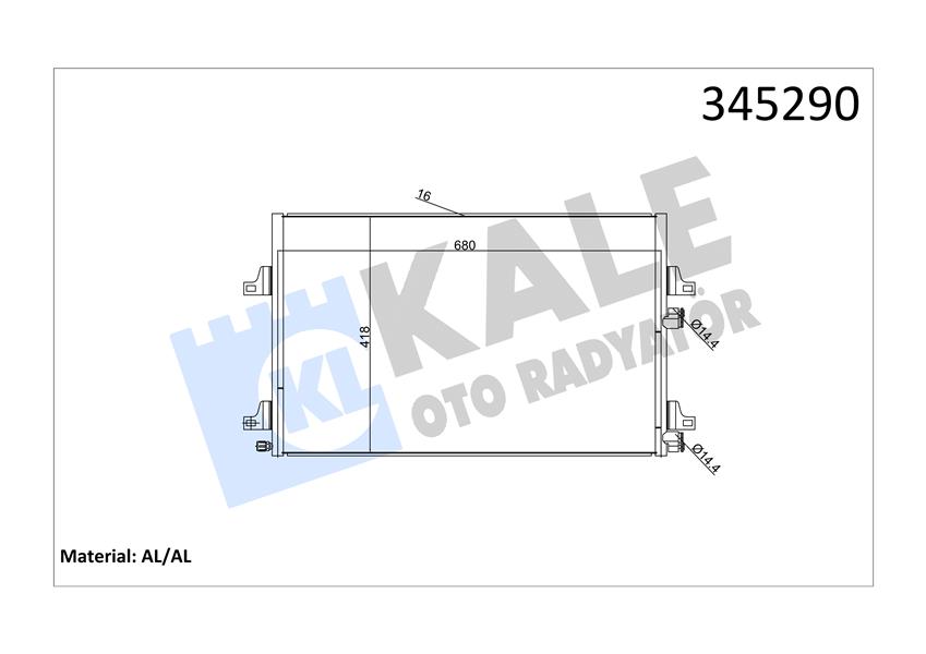 KALE OTO RADYATÖR 345290 İklimlendirme Sistemi Klima Radyatörü - RENAULT ESPACE IV (JK0/1_) uyumlu