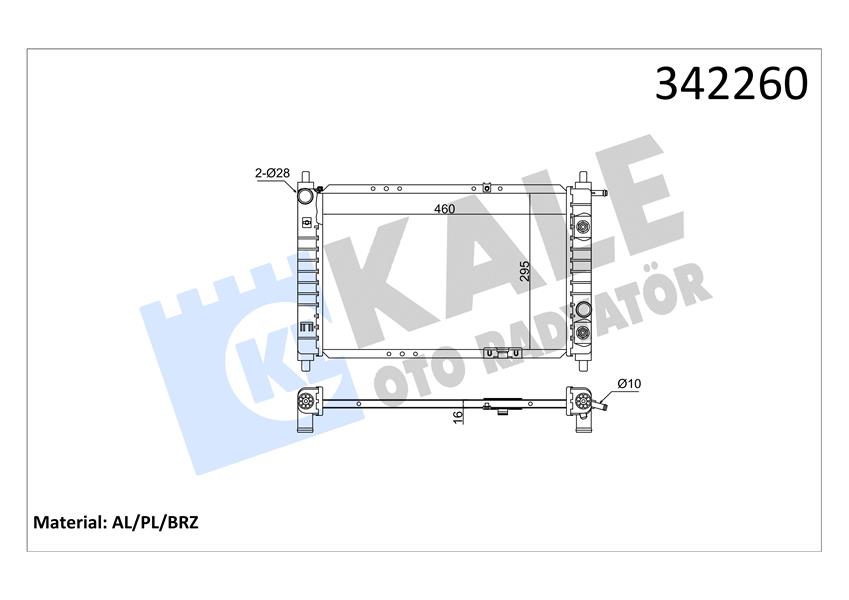 KALE OTO RADYATÖR 342260 Soğutma Sistemi Su Soğutucu & Parçaları - DAEWOO MATIZ (M100, M150) uyumlu
