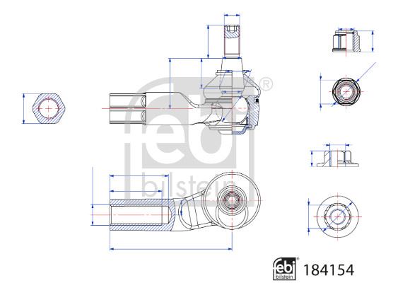 FEBI BILSTEIN 184154 Direksiyon Sistemi Mafsal - VW GOLF VIII (CD1, DA1) uyumlu