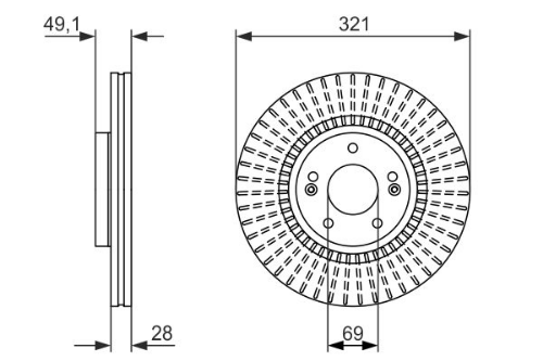 BOSCH 0 986 479 786 Fren Sistemleri Fren Diski - KIA SORENTO II (XM) uyumlu