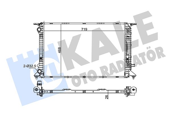 KALE OTO RADYATÖR 353400 Soğutma Sistemi Su Soğutucu & Parçaları - AUDI A6 C7 (4G2, 4GC) uyumlu