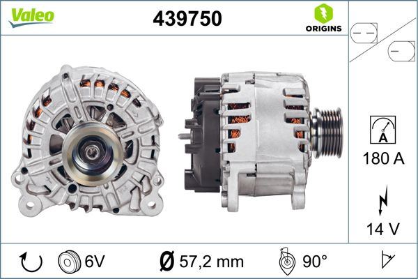 VALEO 439750 Elektrik Sistemi Alternatör - VW TOUAREG (7P5, 7P6) uyumlu
