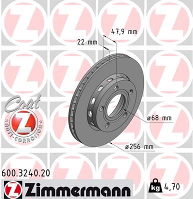 ZIMMERMANN 600.3240.20 Fren Sistemleri Fren Diski - AUDI A4 B5 (8D2) uyumlu