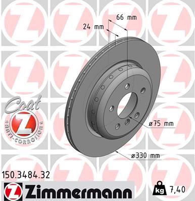ZIMMERMANN 150.3484.32 Fren Sistemleri Fren Diski - BMW 5 (F10) uyumlu
