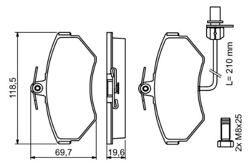 BOSCH 0 986 494 042 Fren Sistemleri Fren Balatası - AUDI A4 B5 (8D2) uyumlu
