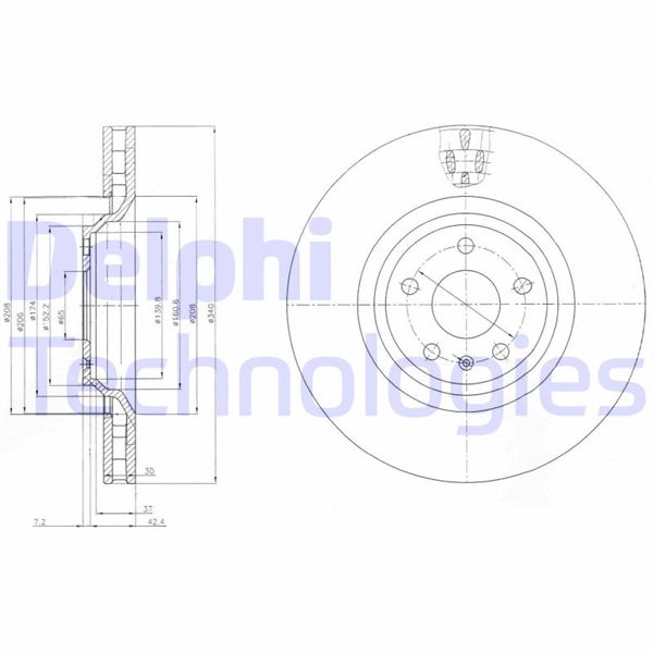 DELPHI BG9054 Fren Sistemleri Fren Diski - AUDI TT (8J3) uyumlu