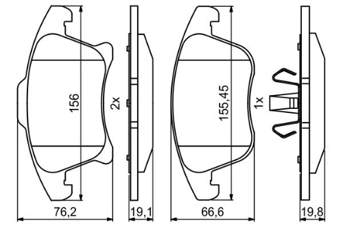 BOSCH 0 986 494 837 Fren Sistemleri Fren Balatası - FORD MONDEO V Sedan (CD) uyumlu