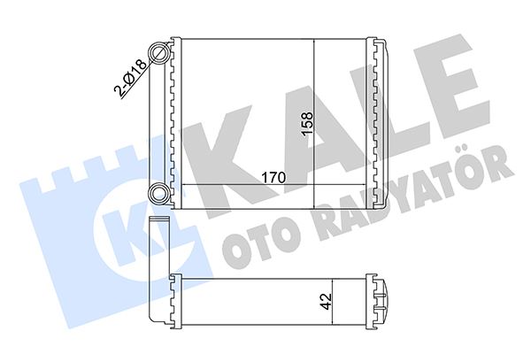 KALE OTO RADYATÖR 358585 İklimlendirme Sistemi İç Mekan Isı Değiştirici - MERCEDES-BENZ SPRINTER 2-t Minibüs/Otobüs (B901, B902) uyumlu