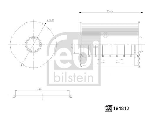 FEBI BILSTEIN 184812 Motor Yağ Filtresi - FIAT DUCATO Platform şasi (250_) uyumlu