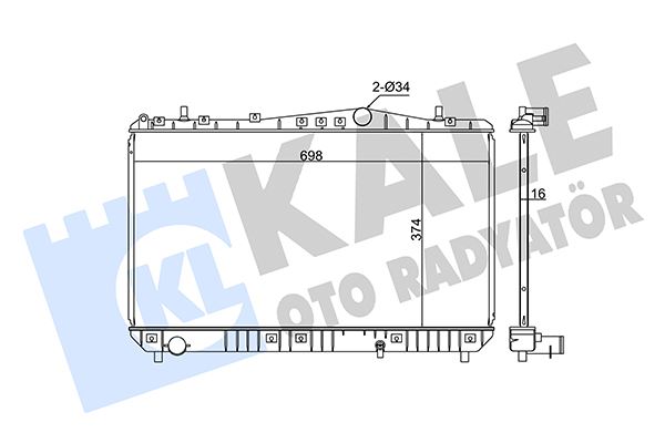 KALE OTO RADYATÖR 355500 Soğutma Sistemi Su Soğutucu & Parçaları - DAEWOO REZZO (U100) uyumlu