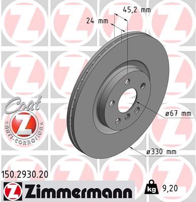 ZIMMERMANN 150.2930.20 Fren Sistemleri Fren Diski - BMW 2 Active Tourer (F45) uyumlu