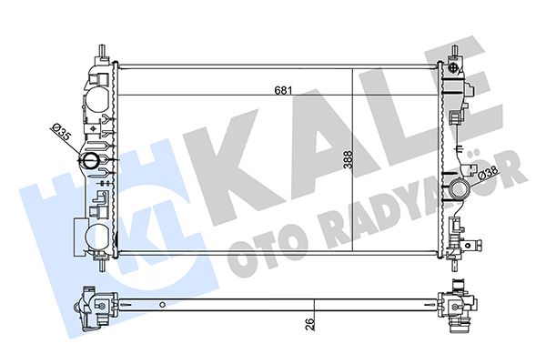 KALE OTO RADYATÖR 354115 Soğutma Sistemi Su Soğutucu & Parçaları - OPEL INSIGNIA A (G09) uyumlu