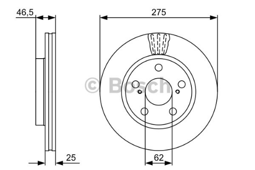 BOSCH 0 986 479 428 Fren Sistemleri Fren Diski - TOYOTA CAMRY Sedan (_V5_) uyumlu