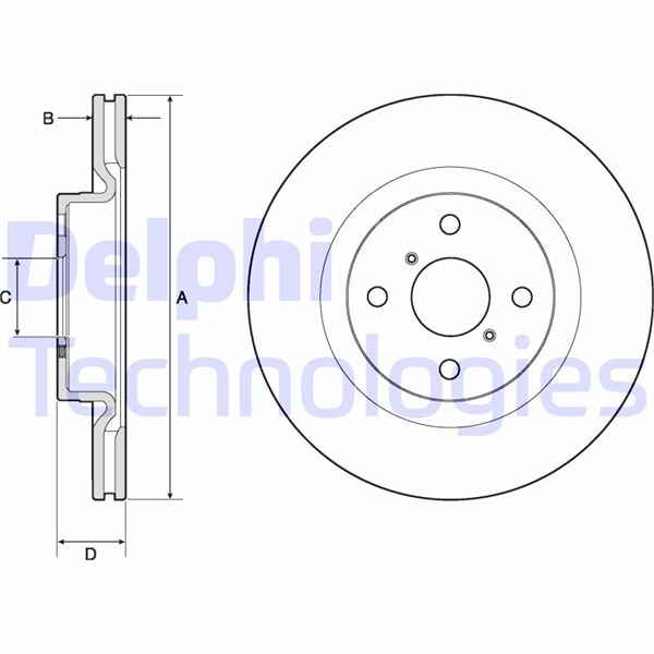DELPHI BG4762C Fren Sistemleri Fren Diski - TOYOTA YARIS (_P13_) uyumlu