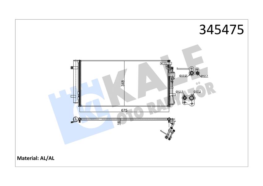 KALE OTO RADYATÖR 345475 İklimlendirme Sistemi Klima Radyatörü - KIA CARENS III MPV (UN) uyumlu