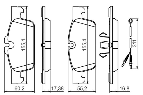 BOSCH 0 986 494 527 Fren Sistemleri Fren Balatası - PEUGEOT 508 I (8D_) uyumlu