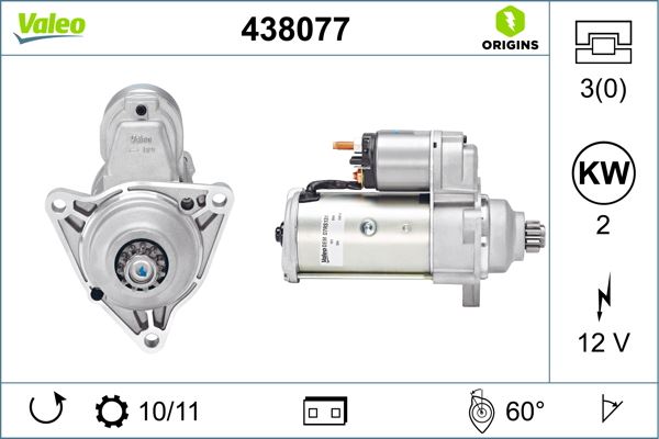 VALEO 438077 Elektrik Sistemi Marş Motoru - VW TRANSPORTER T4 Minibüs/Otobüs (70B, 70C, 7DB, 7DK, 70J, 70K, uyumlu