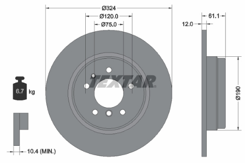 TEXTAR 92058400 Fren Sistemleri Fren Diski - BMW 8 (E31) uyumlu