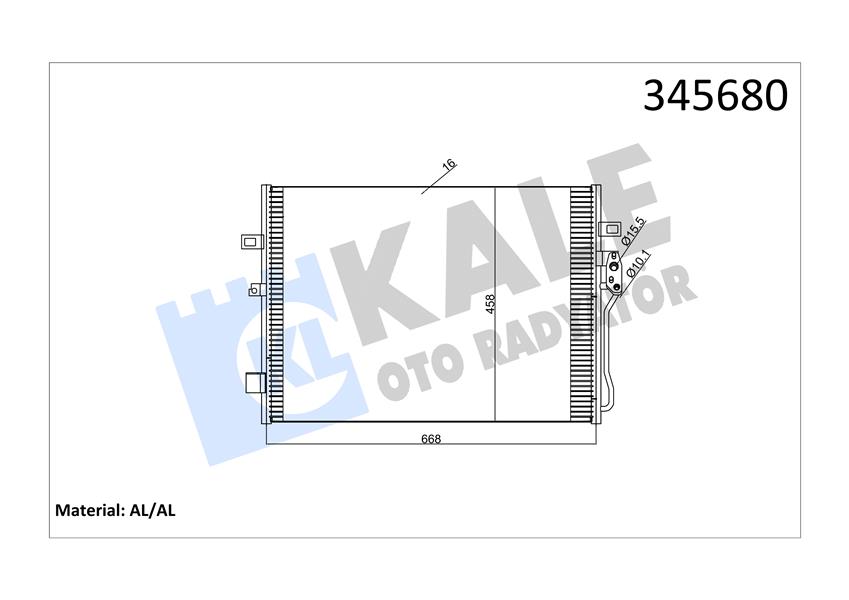 KALE OTO RADYATÖR 345680 İklimlendirme Sistemi Klima Radyatörü - DODGE JOURNEY uyumlu