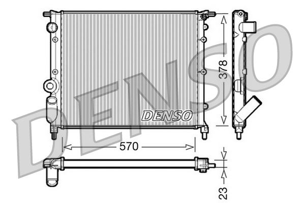DENSO DRM23013 Soğutma Sistemi Su Soğutucu & Parçaları - RENAULT 19 I (B/C53_) uyumlu