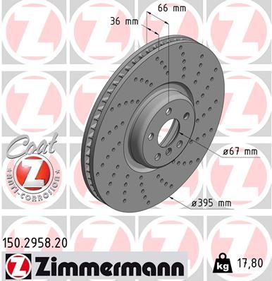 ZIMMERMANN 150.2958.20 Fren Sistemleri Fren Diski - BMW 7 (G11, G12) uyumlu