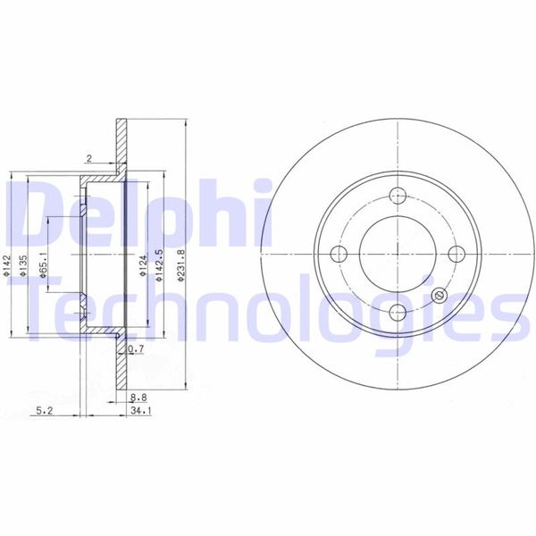 DELPHI BG3505 Fren Sistemleri Fren Diski - VW POLO III (6N1) uyumlu