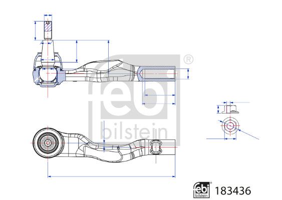 FEBI BILSTEIN 183436 Direksiyon Sistemi Mafsal - PORSCHE PANAMERA (971) uyumlu