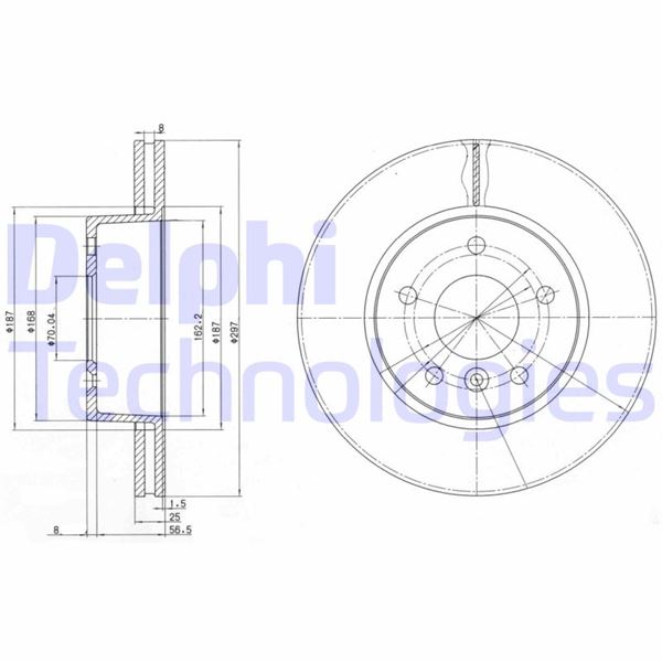 DELPHI BG2860 Fren Sistemleri Fren Diski - LAND ROVER RANGE ROVER II (P38A) uyumlu
