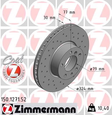 ZIMMERMANN 150.1271.52 Fren Sistemleri Fren Diski - BMW 7 (E32) uyumlu