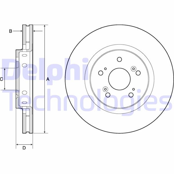 DELPHI BG4808C Fren Sistemleri Fren Diski - HONDA CR-V IV (RM_) uyumlu
