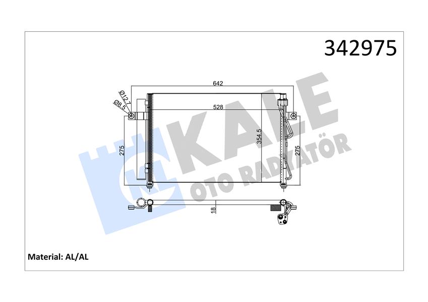 KALE OTO RADYATÖR 342975 İklimlendirme Sistemi Klima Radyatörü - HYUNDAI GETZ (TB) uyumlu