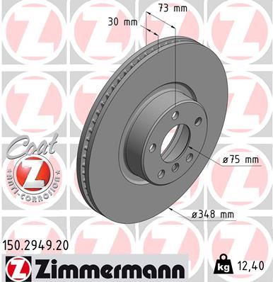 ZIMMERMANN 150.2949.20 Fren Sistemleri Fren Diski - BMW X4 (F26) uyumlu