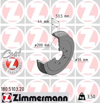 ZIMMERMANN 180.5103.20 Fren Sistemleri Fren Kampanası - CITROËN C1 (PM_, PN_) uyumlu