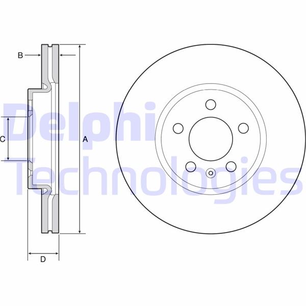 DELPHI BG4965C Fren Sistemleri Fren Diski - SEAT IBIZA V (KJ1, KJG) uyumlu