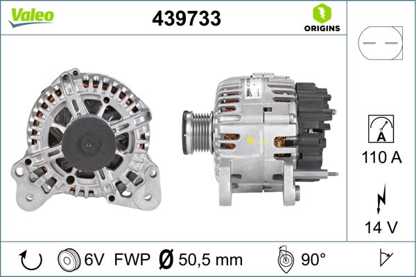 VALEO 439733 Elektrik Sistemi Alternatör - VW JETTA IV (162, 163, AV3, AV2) uyumlu