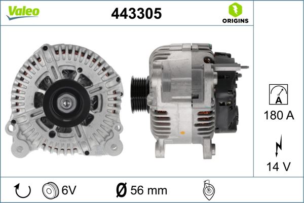 VALEO 443305 Elektrik Sistemi Alternatör - AUDI A6 C6 (4F2) uyumlu